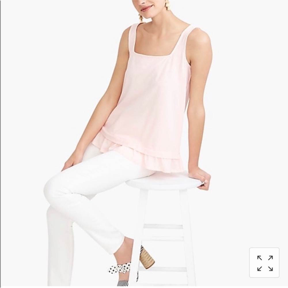 NWT J Crew Light Pink Tank Top, Square Neck Top Size S